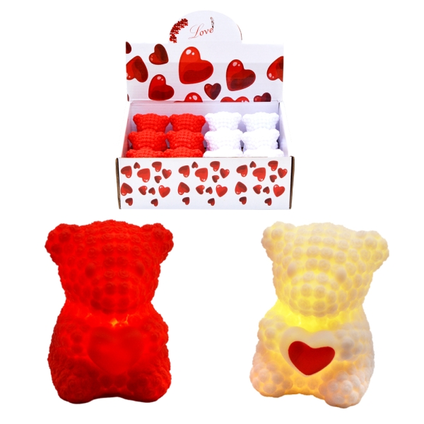 Φωτεινό Αρκουδάκι με Καρδιά – 6.5cm – LED Love Decor